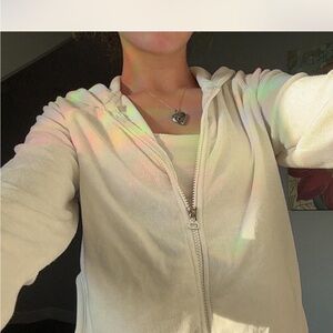 GAP Women's Off-White Zip-Up Hoodie